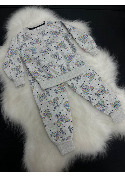 Memodoy Şardonlu Kelebek Pijama Takım Bej