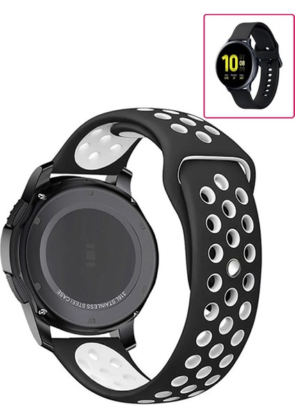 Samsung Galaxy Watch Active 2 40MM/44MM Akıllı Saat Uyumlu Kordon Yumuşak Dokulu Delikli Desenli Silikon Kayış