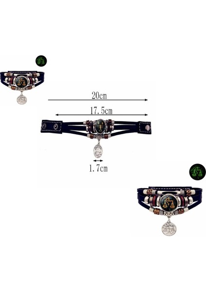 Deri Bileklik Koç Burçu 12 Takım Yıldızı Bilezik Erkekler Kadınlar Için Örgülü Deri Bilezikler Charm Takı