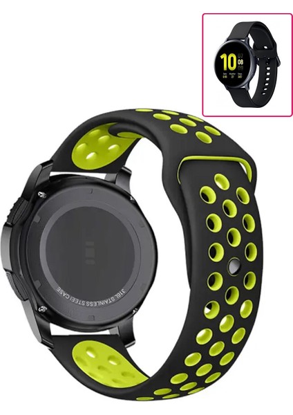 Samsung Galaxy Watch Active 2 40MM/44MM Akıllı Saat Uyumlu Kordon Yumuşak Dokulu Delikli Desenli Silikon Kayış