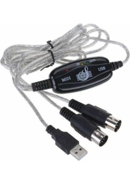 USB Midi Kablo USB 2 x 5 Pin Midi Kablo 5 Pin Midi Kablo USB Çevirici