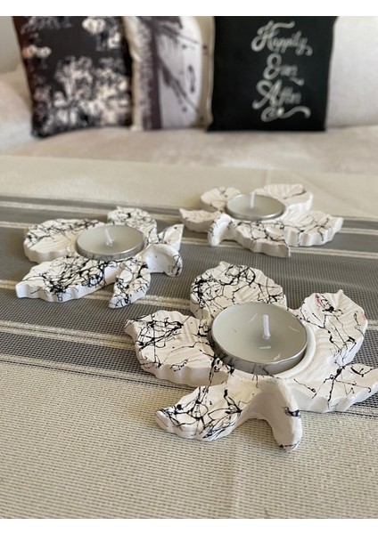 Mum Üçlü Yaprak Mumluk,Dekoratif Mumluk,Tealight Mumluk,Hediyelik Eşya