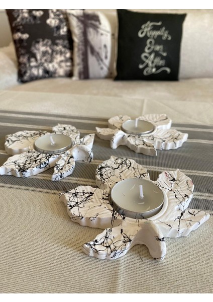 Mum Üçlü Yaprak Mumluk,Dekoratif Mumluk,Tealight Mumluk,Hediyelik Eşya