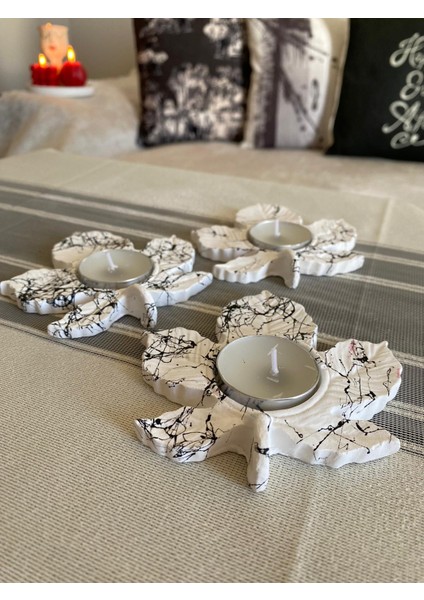 Mum Üçlü Yaprak Mumluk,Dekoratif Mumluk,Tealight Mumluk,Hediyelik Eşya