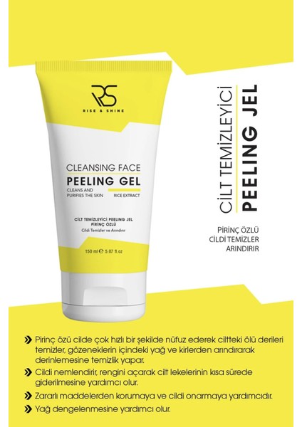 Rise & Shine Pirinç Özlü Peeling Jel - 150 ml fiyatları