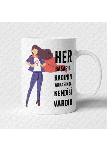 Başarılı Kadın Kupası - Makinada Yıkanabilir - Çift Taraflı Baskı