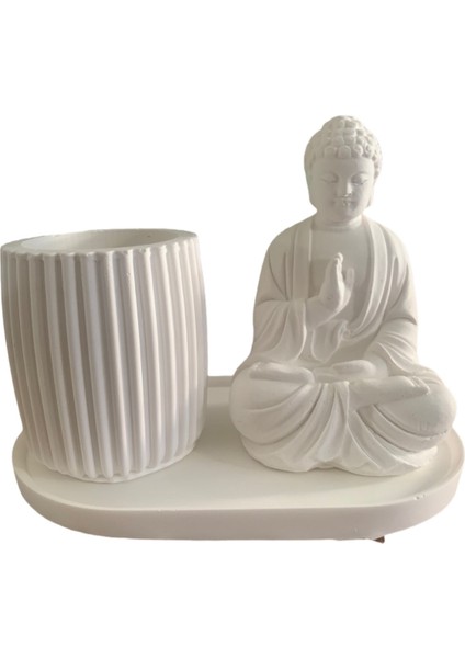 Buda Bardaklı Soya Mum ve Tepsi Takımı