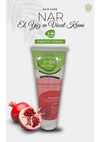 HK Remedy Nar El Yüz ve Vücut Kremi 250 ml