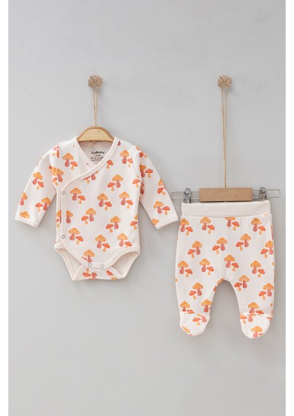 Lullaby Mantar Baskılı Yandan Çıtçıtlı Kruvaze Kız Bebek Takım
