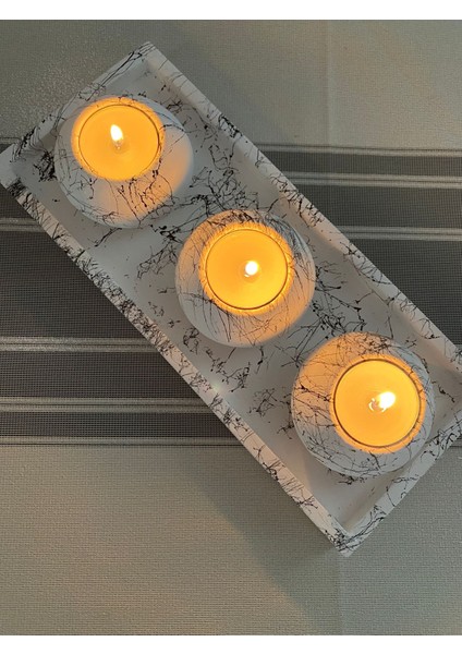 Mum El Yapımı 3'lü Set,Mumluk,Dekoratif Mumluk,Tealight Mumluk,Hediyelik Eşya fırsatları