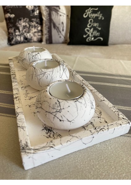 Mum El Yapımı 3'lü Set,Mumluk,Dekoratif Mumluk,Tealight Mumluk,Hediyelik Eşya indirimleri