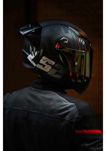 Rapıd 2 Clawn Mat Siyah-Gri-Kırmızı Kask C5