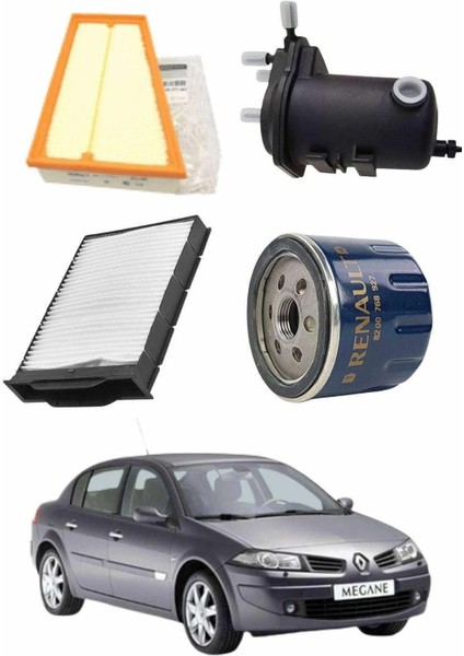 Renault Megane 2 1.5 Dci Uyumlu Dizel Bakım ve Filtre Seti NKSSET1012