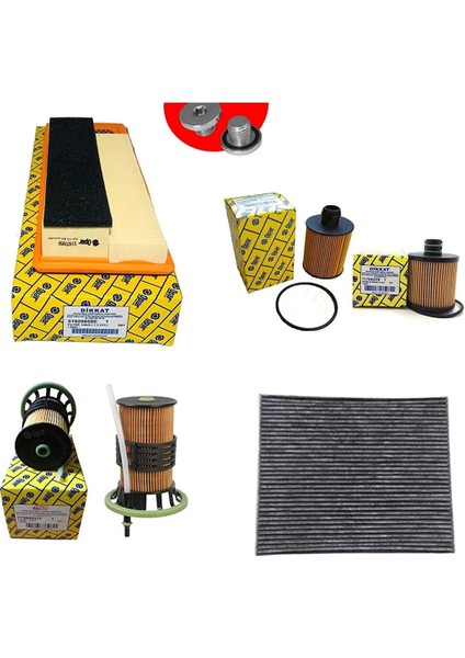 Fiat Punto Uyumlu Euro 5- 1.3 Jtd Bakım Seti Pipetli Kağıt Mazot Filtresi Krbn 4LÜ-OTODEPOSUSET4545G