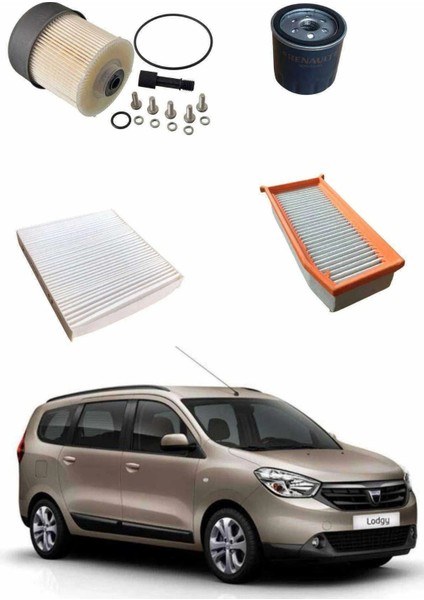 Dacia Lodgy Uyumlu 1.5 Dci Euro 4-5 Dizel Bakım ve Filtre Seti NKSSET1005