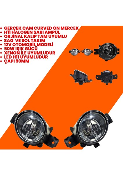 Renault Clio Symbol 2001 - 2007 1.5 Dcı Sis Farı Takım Sağ ve Sol Set 2 Adet Ampuller Dahil