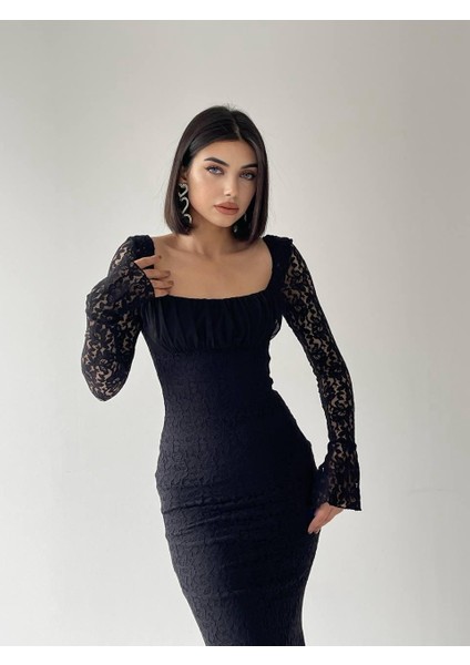 Matilda Dantel Uzun Siyah Elbise fiyatları