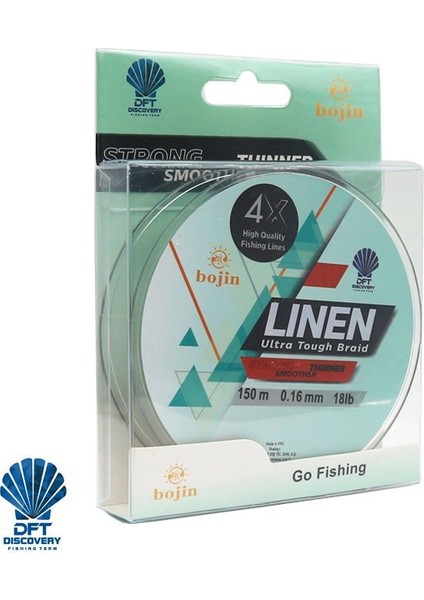 Bojin 4X Linen İp Misina 0.16 mm 150 m Yeşil