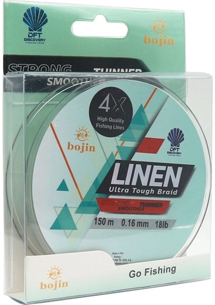 Bojin 4X Linen İp Misina 0.16 mm 150 m Yeşil