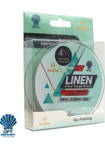 Bojin 4X Linen İp Misina 0.18 mm 150 m Yeşil
