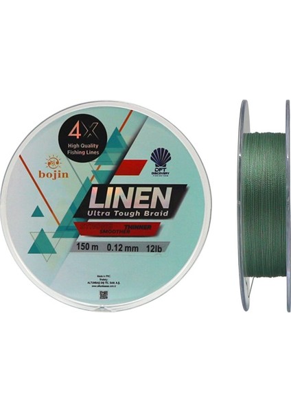 Bojin 4x Linen Ip Misina 0.12 mm 150 M Yeşil