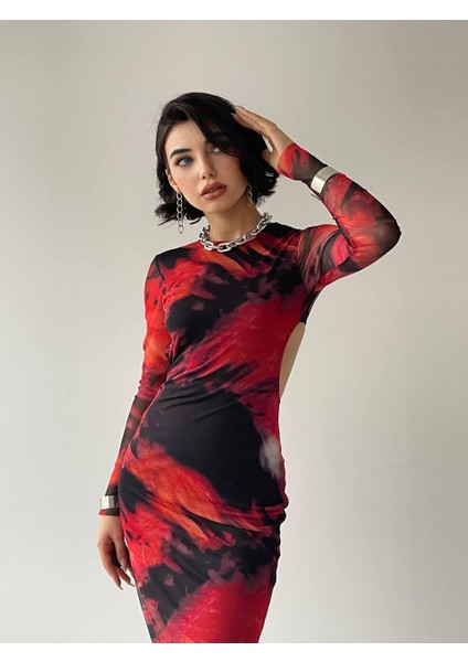Velvet Sırt Dekolteli Streç Elbise fiyatları