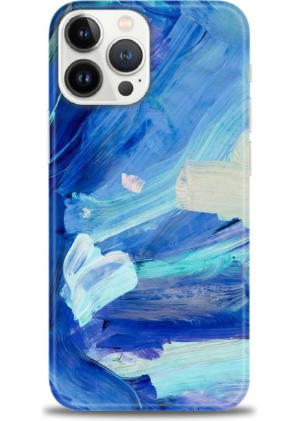 iPhone 15 Pro Kılıf Hd Baskılı - Mavi Beyaz