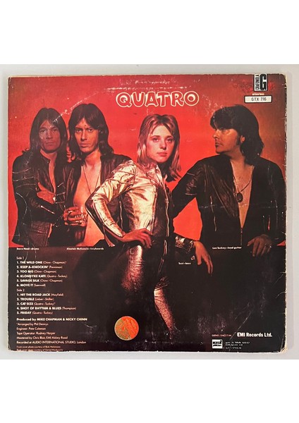 Suzi Quatro Quatro Lp Plak (Orjinal 1974 Türk Baskı Plak)