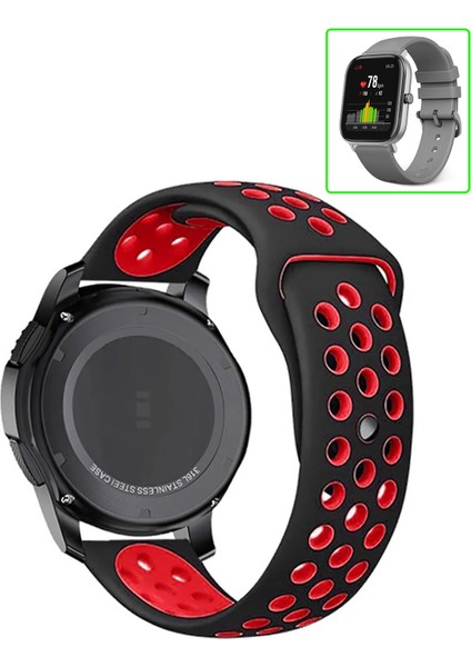 Amazfit Gts Gts2 Gts3 Gts4 Akıllı Saat Uyumlu Kordon Delikli Desenli Silikon Kayış