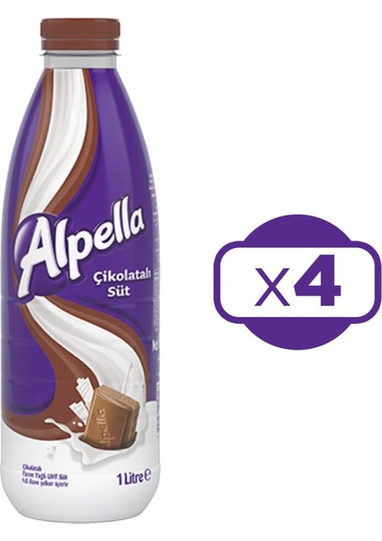 Alpimilk Çikolatalı Süt 1 Lt 4 Lü