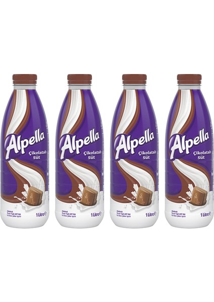 Alpimilk Çikolatalı Süt 1 Lt 4 Lü