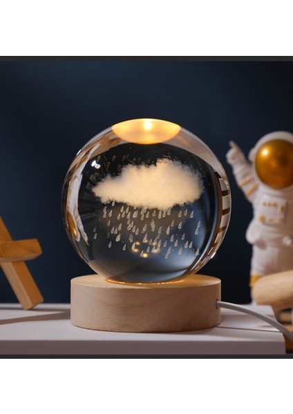 Mr Çocuklar Için 3D Kristal Cam Küre, Ahşap Soketli Gece Lambası,led, Gece Lambası,harika Bir Hediye Hediyelik Masa Lambası