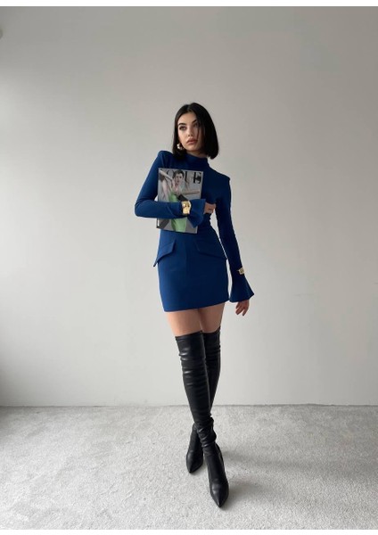 Pelin Laci Mini Elbise Cep Detay indirimleri