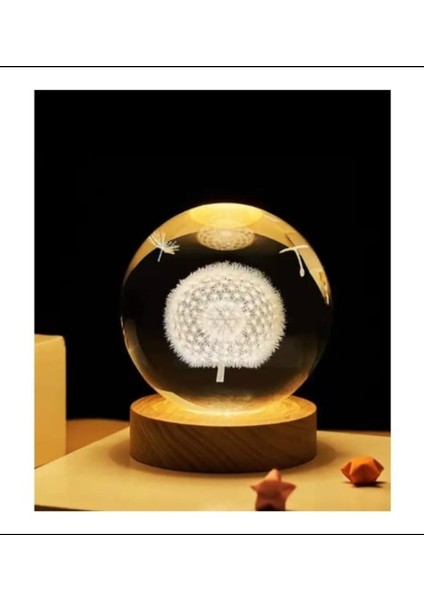 Mr Çocuklar Için 3D Kristal Cam Küre, Ahşap Soketli Gece Lambası,led, Gece Lambası,harika Bir Hediye Hediyelik Masa Lambası