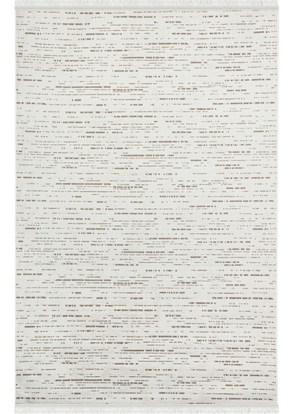 Garden 8201 Beyaz Yıkanabilir Kesme Yolluk Koridor Halısı Kaymaz Çocuk Odası Halı Kilim
