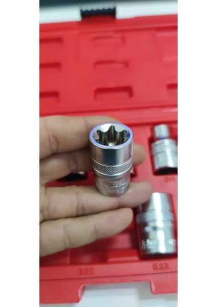 Arm 1/2 Kısa E Diş Fare Diş Iç Torx Lokma Takımı Seti 16 Parça 1/2 Kısa Sıçan Diş Lokma Takımı