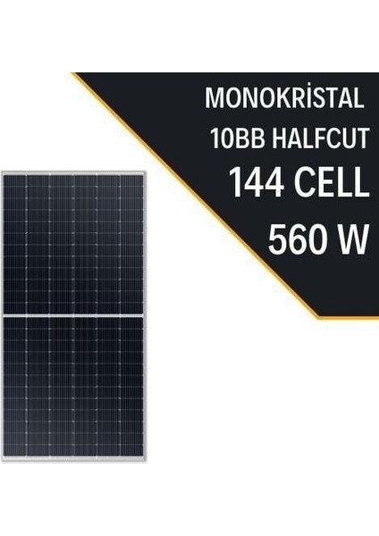 560W 10BB Half Cut Monokrıstal Güneş Paneli