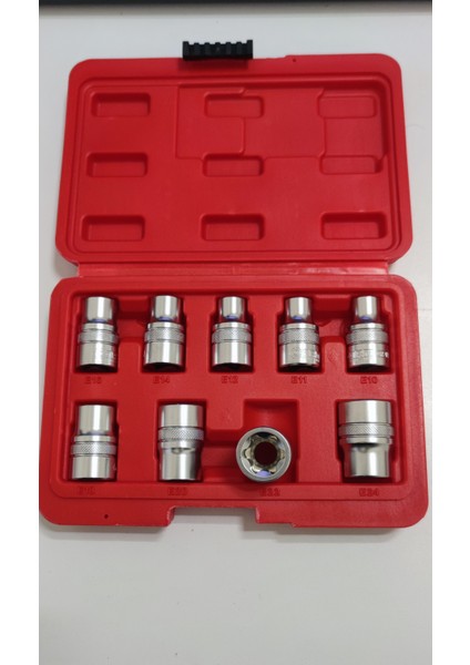 Arm 1/2 E Diş Fare Diş Iç Torx Lokma Takımı Seti 1/2 Kısa Sıçan Diş Lokma Takımı 9 Parça
