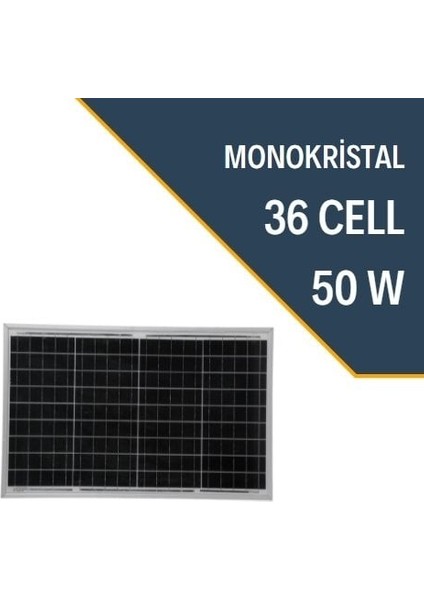 50W Monokristal Güneş Paneli