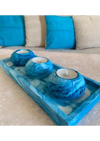 El Yapımı 3'lü Set,Mumluk,Dekoratif Mumluk,Tealight Mumluk,Hediyelik Eşya