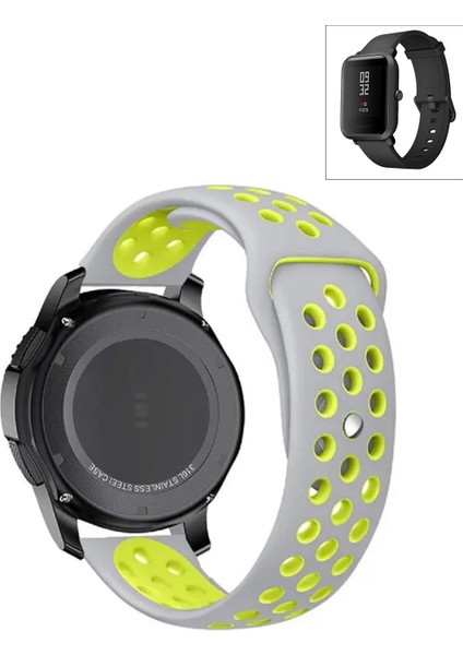 Amazfit Bip Bipu Biplite Bip3 BİP3PRO Akıllı Saat Uyumlu Kordon Delikli Desenli Silikon Kayış