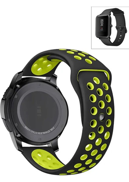 Amazfit Bip Bipu Biplite Bip3 BİP3PRO Akıllı Saat Uyumlu Kordon Delikli Desenli Silikon Kayış