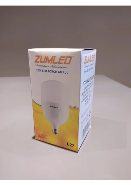 ZUMLEDE27 20W Beyaz Işık LED Torch Ampul