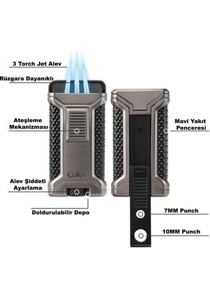 Ascari 3 Torch Pürmüz Mavi Puro Çakmağı modelleri