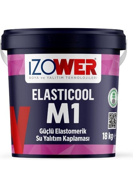 M1 Güçlü Elastomerik Su Yalıtım Kaplaması Yeşil 18 Lt