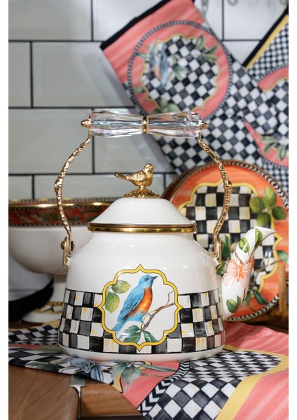 Vintage Paradise Deluxe Emaye Kettle Demlik - 2,85 Litre