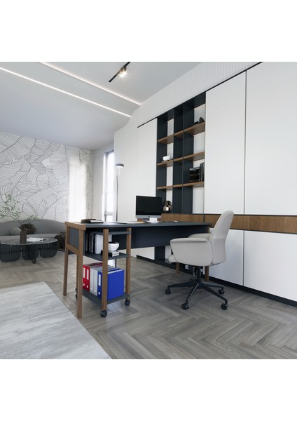 Zenith Ofis Masası 150CM Antrasit Ceviz