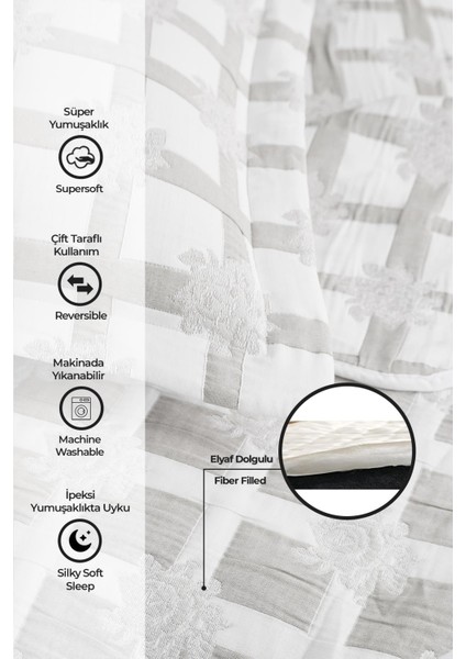 Pamuklu Çizgili Yatak Örtüsü Seti Çift ( Taraflı ) Kişilik 3 Parça Günlük Battal Shelby fiyatları