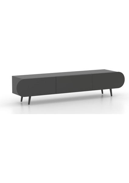REGULUS Siyah 3 Kapaklı Ahşap Ayaklı 180 cm Modern Tv Ünitesi fırsatları