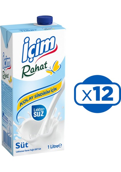 Içim Laktozsuz Süt 1 Lt. x 12 Adet